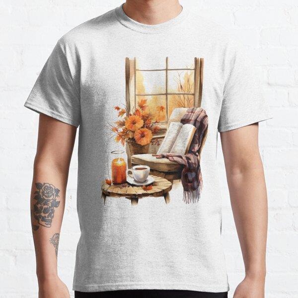 Cozy Fall House Tasarım Baskılı Tişört (Rahat kalıp t-shirt)