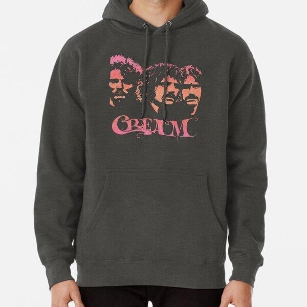 Cream Band Tasarım Baskılı Kapşonlu Sweatshirt