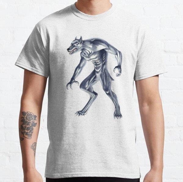 Cryptid Beast Dogman Tasarım Baskılı Tişört (Bol kesim t-shirt)