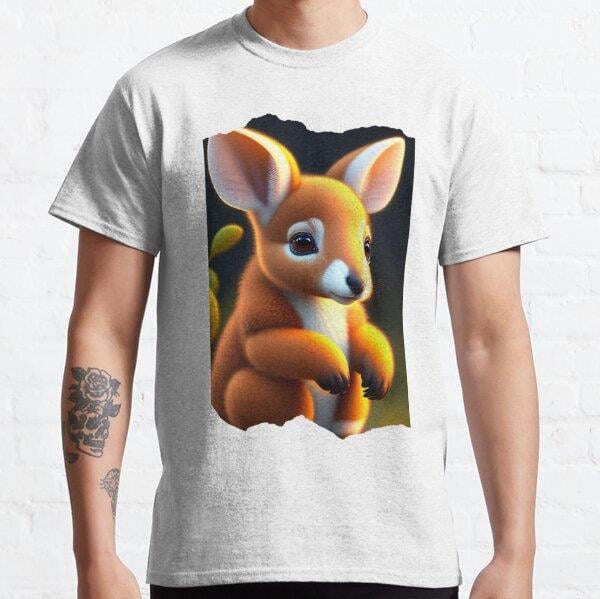 cute animals, animal,animals,legendary animals, cute kango Tasarım Baskılı Tişört (Bol kesim t-shirt)