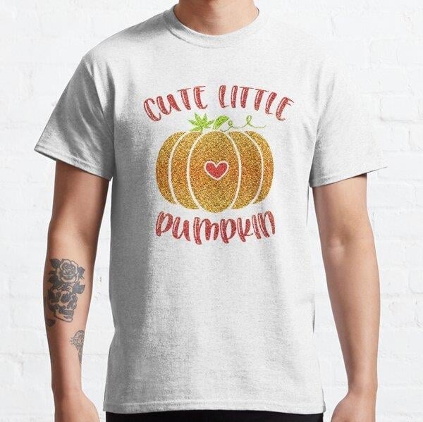 Cute Little Pumpkin - Baby's First Fall -Thanksgiving Tasarım Baskılı Tişört (Rahat kalıp t-shirt)
