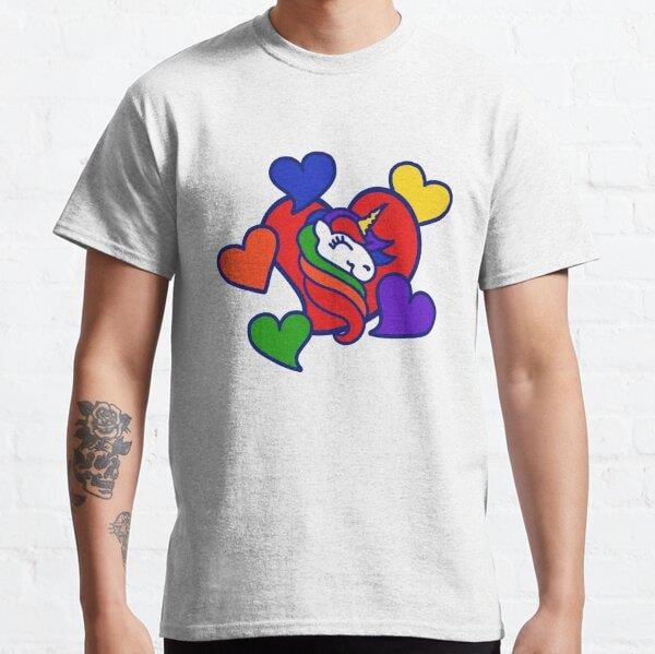 Cute Unicorn Love Tasarım Baskılı Tişört (Bol kesim t-shirt)