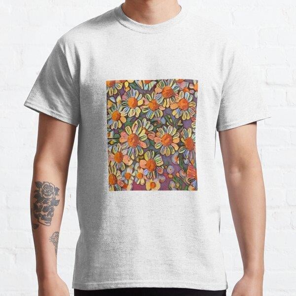 Dahlias flower no rain no flowers Tasarım Baskılı Tişört (bol kalıp t-shirt)