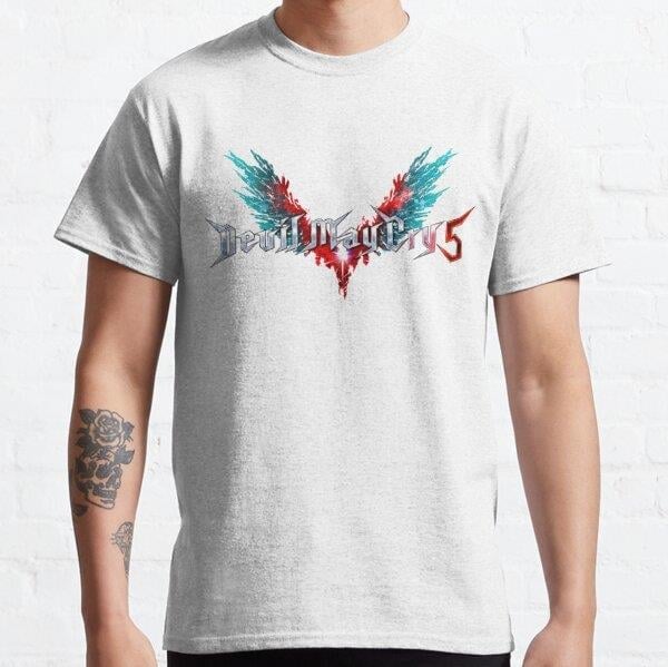 Devil May Cry 5 Logo Back Tasarım Baskılı Unisex Tişört (Bol kalıp t-shirt)