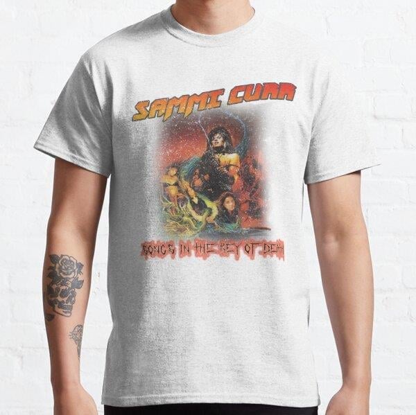 Distressed Sammi Curr - Songs In The Key Of Death Tasarım Baskılı Tişört (Bol kalıp t-shirt)