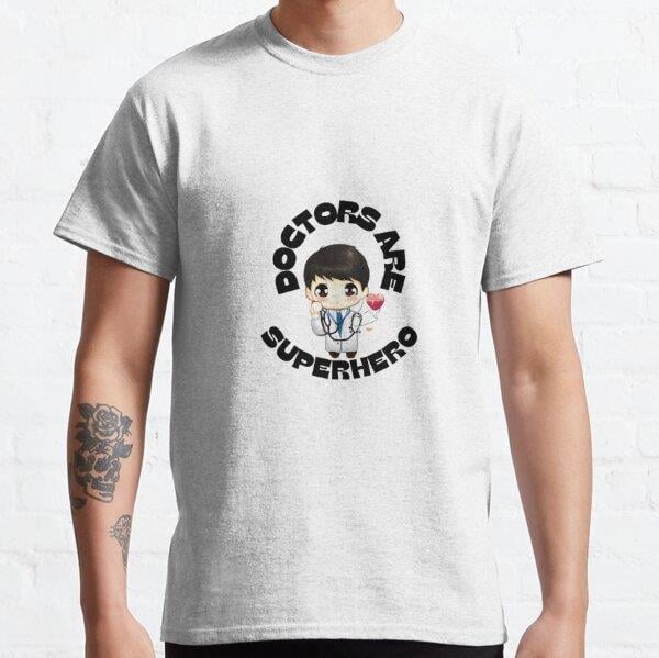 DOCTORS ARE SUPERHERO Tasarım Baskılı Tişört (bol kalıp t-shirt)