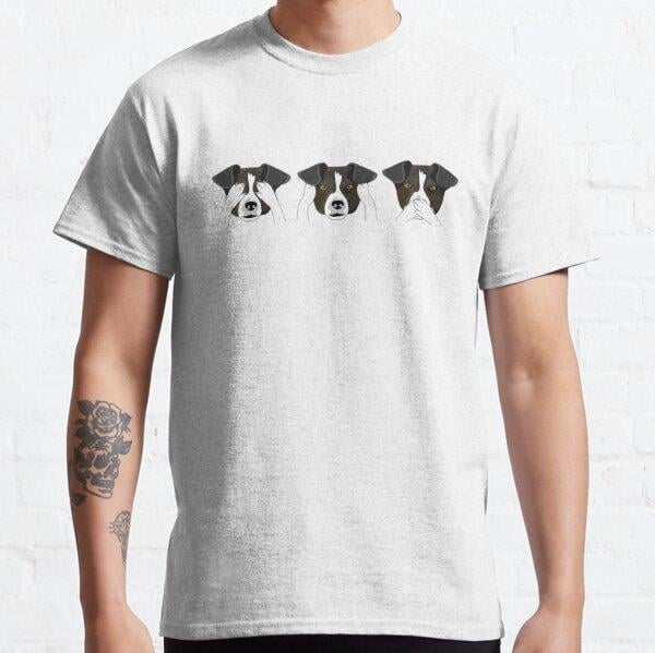 Dog See No Evil Hear No Evil Speak No Evil Long Sleeve  Tasarım Baskılı Tişört (Rahat Kalıp T-shirt)