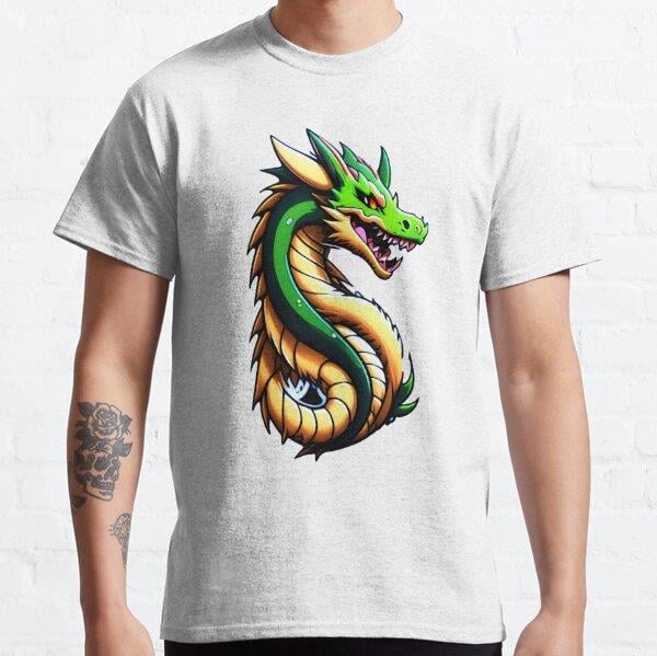 Dragon Art - Cool Anime Style Manga Legendary Animals  Illustration Gifts For All Dragons Lovers Tasarım Baskılı Tişört (Bol kesim t-shirt)