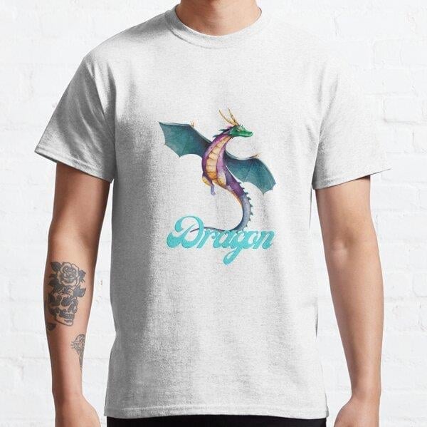 Dragon,  t-shirt classic & stickers &  water bottles  Tasarım Baskılı Tişört (Bol kesim t-shirt)