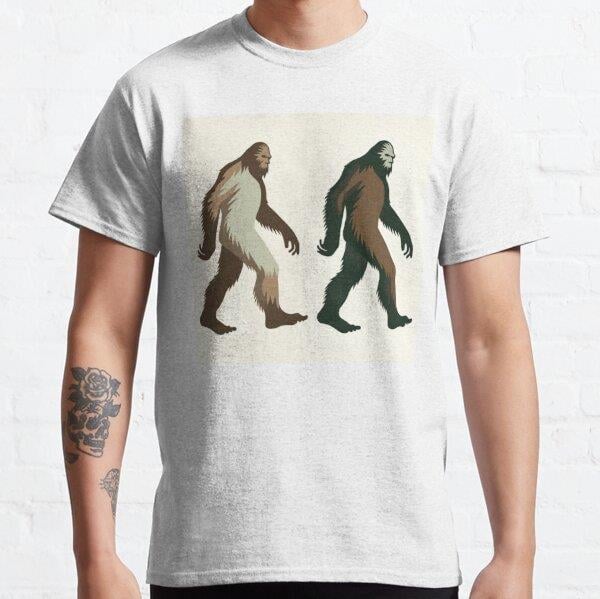 Dual Bigfoot Illustration - Mythical Creature Art Tasarım Baskılı Tişört (Bol kesim t-shirt)