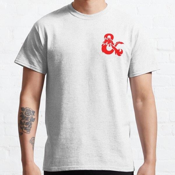 Dungeons & Dragons Logo Tasarım Baskılı Unisex Tişört (Bol kalıp t-shirt)