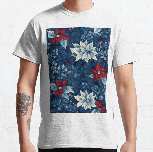 Elegant Petal Harmony Floral Patterns Tasarım Baskılı Tişört (bol kalıp t-shirt)