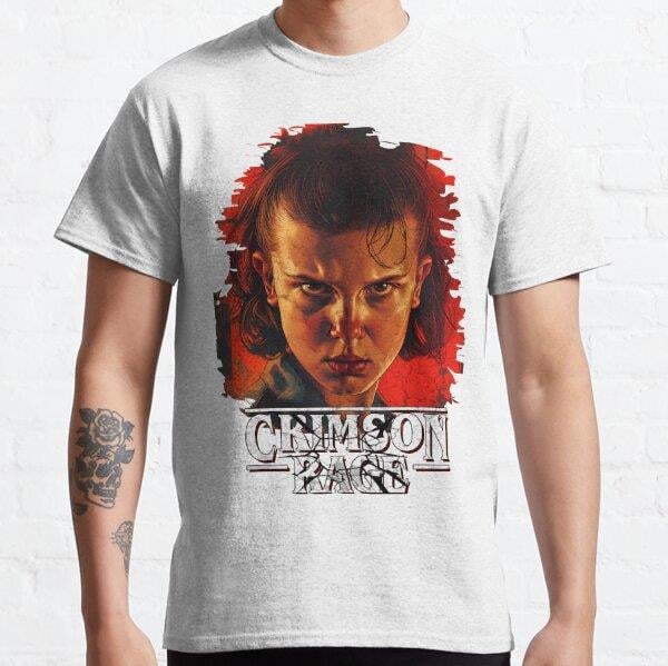 Elevens Fury - Crimson Rage (Stranger Things) Tasarım Baskılı T-Shirt (bol kalıp tişört)