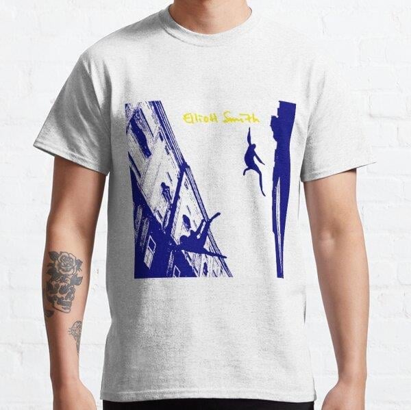 Elliott Smith Album Cover Tasarım Baskılı T-Shirt (bol kalıp tişört)