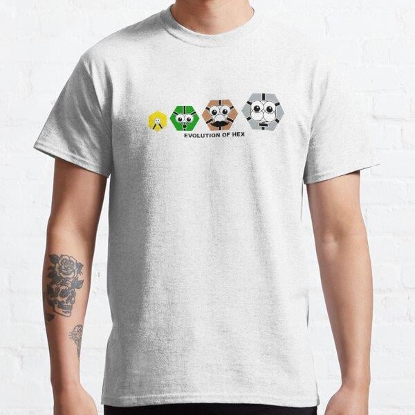 Evolution of Hex Tasarım Baskılı Unisex Tişört (Bol kalıp t-shirt)