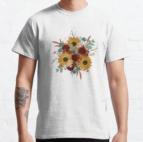 Fall bouquet Tasarım Baskılı Tişört (Rahat kalıp t-shirt)