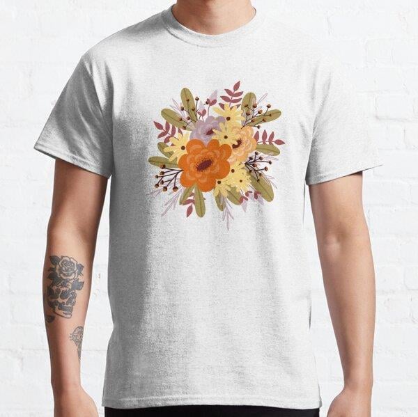 Fall Flower Bouquet Tasarım Baskılı Tişört (Rahat kalıp t-shirt)