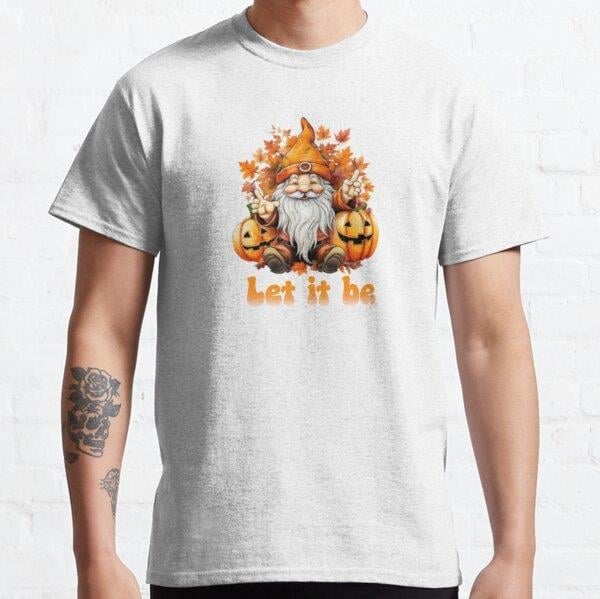 Fall gnomes with pumpkins  Tasarım Baskılı Tişört (Rahat kalıp t-shirt)