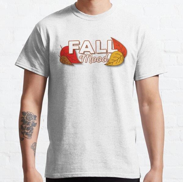 Fall Mood Autumn Leaves Tasarım Baskılı Tişört (Rahat kalıp t-shirt)