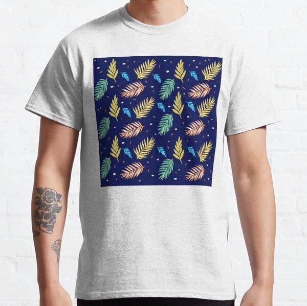 Fall Patterns Tasarım Baskılı Tişört (Rahat kalıp t-shirt)
