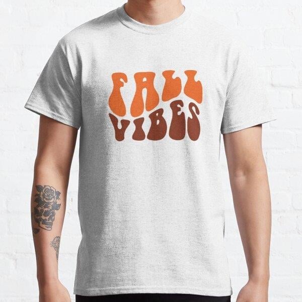 fall vibes Tasarım Baskılı Tişört (Rahat kalıp t-shirt)