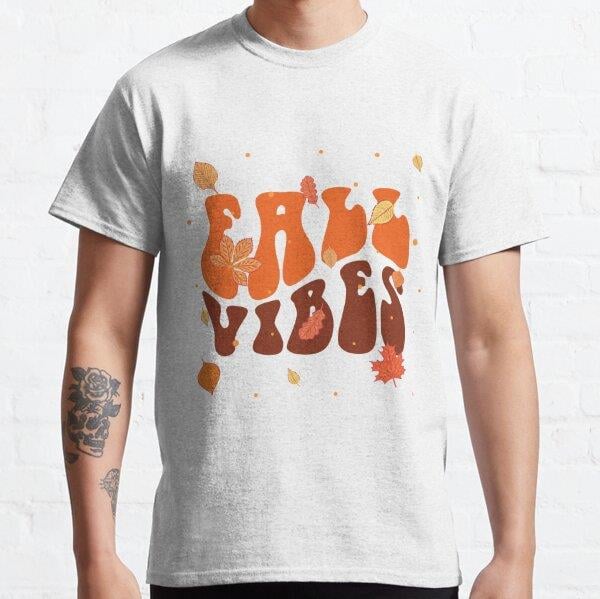 Fall Vibes Tasarım Baskılı Tişört (Rahat kalıp t-shirt)
