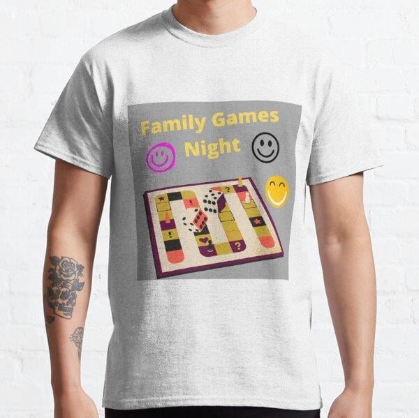 family games night,family board games Tasarım Baskılı Unisex Tişört (Bol kalıp t-shirt)