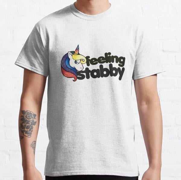 Feeling Stabby Tasarım Baskılı Tişört (Bol kesim t-shirt)