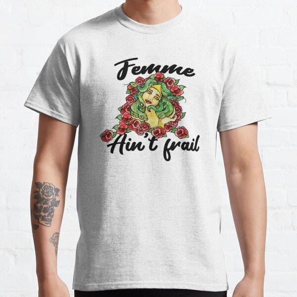 Femme aint frail Tasarım Baskılı Tişört (Bol kesim t-shirt)