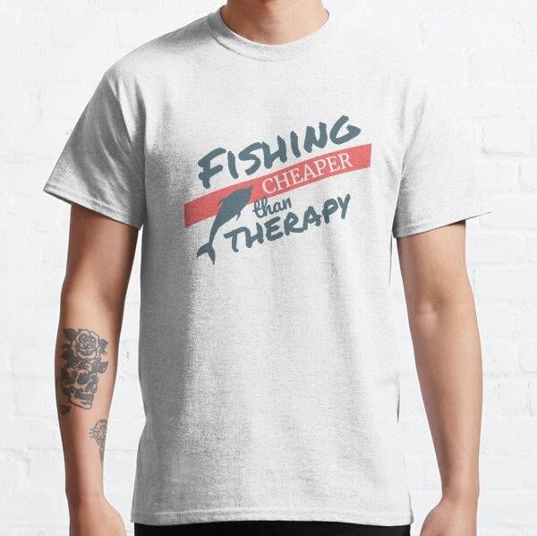 Fishing Cheaper Than Therapy Tasarım Baskılı Tişört (Bol kesim t-shirt)