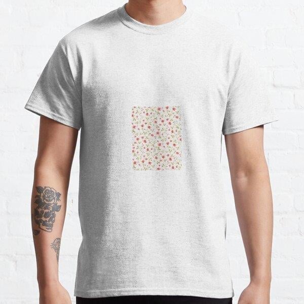 Flower pattern Tasarım Baskılı Tişört (bol kalıp t-shirt)