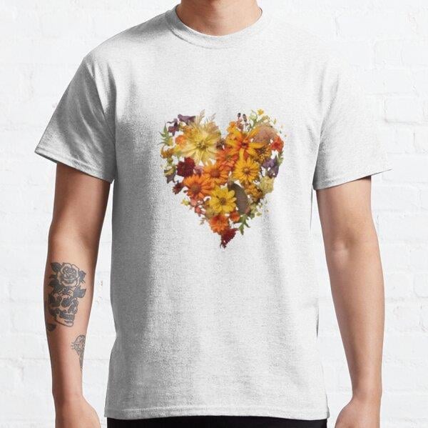 Flowers Tasarım Baskılı Tişört (Rahat kalıp t-shirt)