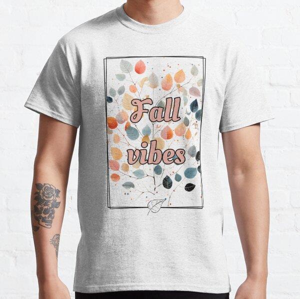 FLYING MIA. Fall Vibes. Falling leaves. Autumn Mood. Fall Season. TF00004. Tasarım Baskılı Tişört (Rahat kalıp t-shirt)
