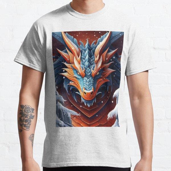 Framed Stale-Faced Dragon Tasarım Baskılı Tişört (Bol kesim t-shirt)