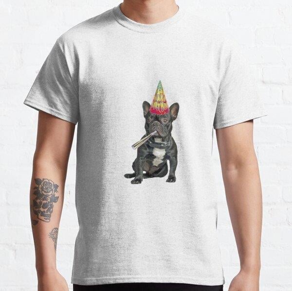 French Bulldog Birthday Tasarım Baskılı Tişört (Rahat Kalıp T-shirt)