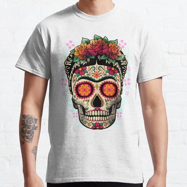 Frida calavera Tasarım Baskılı T-Shirt (bol kalıp tişört)