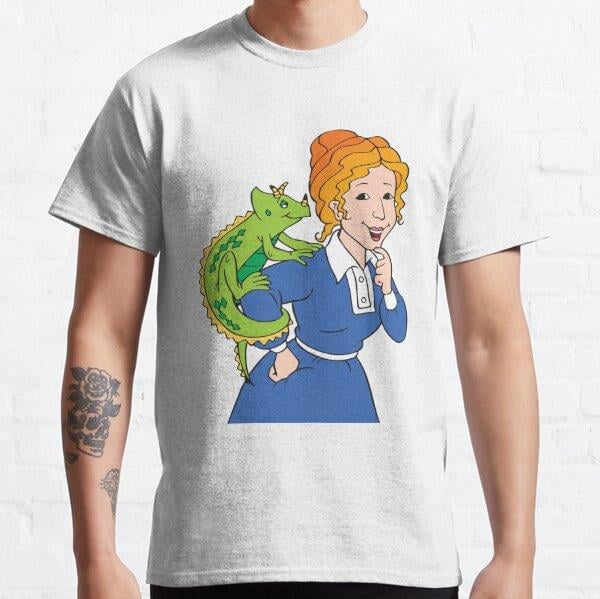 Frizzle Pattern Tasarım Baskılı Tişört (bol kalıp t-shirt)