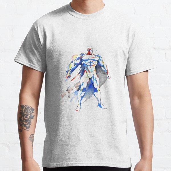 Funky posing superhero 25 Tasarım Baskılı Tişört (bol kalıp t-shirt)