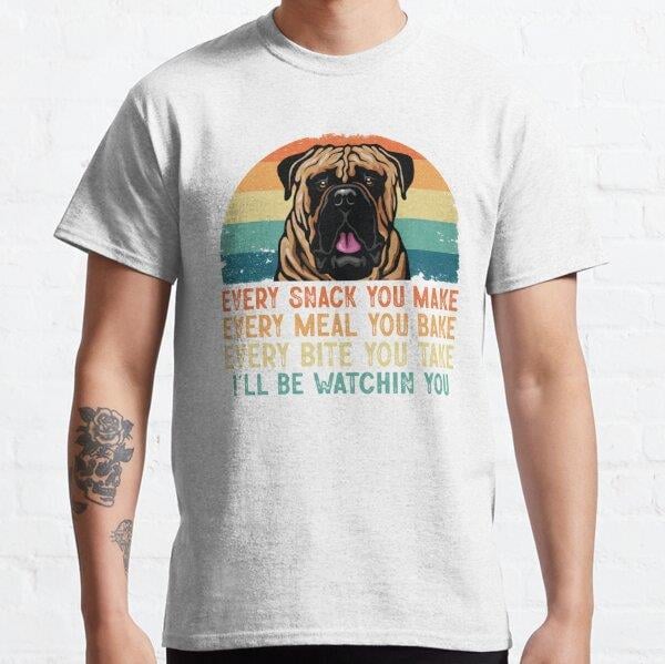 Funny Bullmastiff, Owner Bullmastiff Gift Tasarım Baskılı Tişört (Rahat Kalıp T-shirt)
