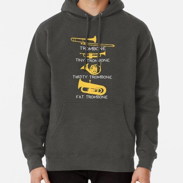 Funny types of trombones, funny trombone gift idea Tasarım Baskılı Kapşonlu Sweatshirt