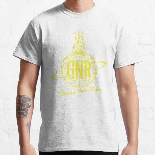 Galaxy News Radio Tasarım Baskılı Unisex Tişört (Bol kalıp t-shirt)