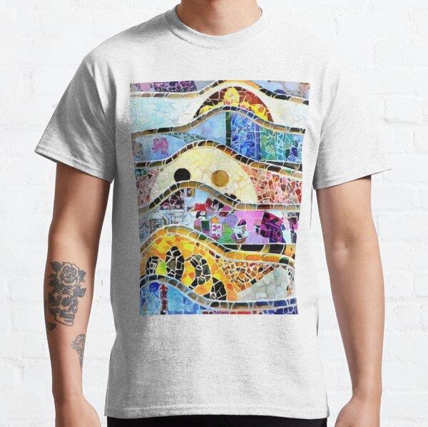 Gaudi Barselona mosaic Tasarım Baskılı Tişört (bol kalıp t-shirt)