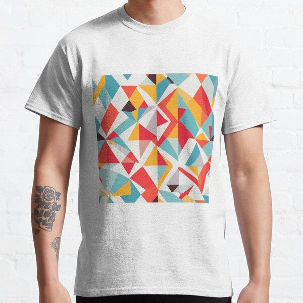Geometric Colorful Pattern Tasarım Baskılı Tişört (bol kalıp t-shirt)