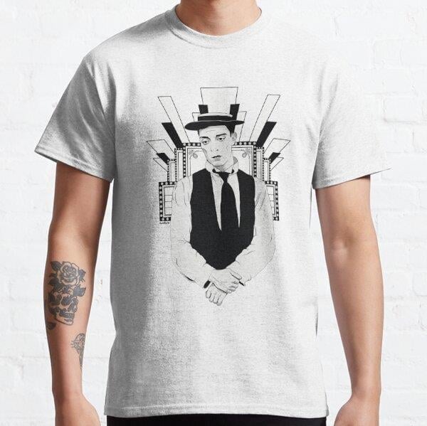 Gift For Men Boy Girl Presenting Buster Keaton Gift Movie Fans Tasarım Baskılı Tişört (Bol kalıp t-shirt)