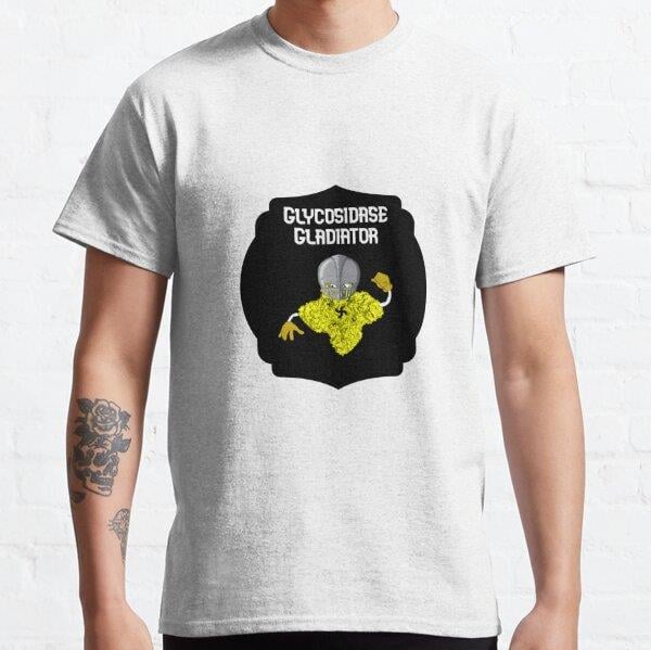 Glycosidase Gladiator - Enzyme Superhero Tasarım Baskılı Tişört (bol kalıp t-shirt)