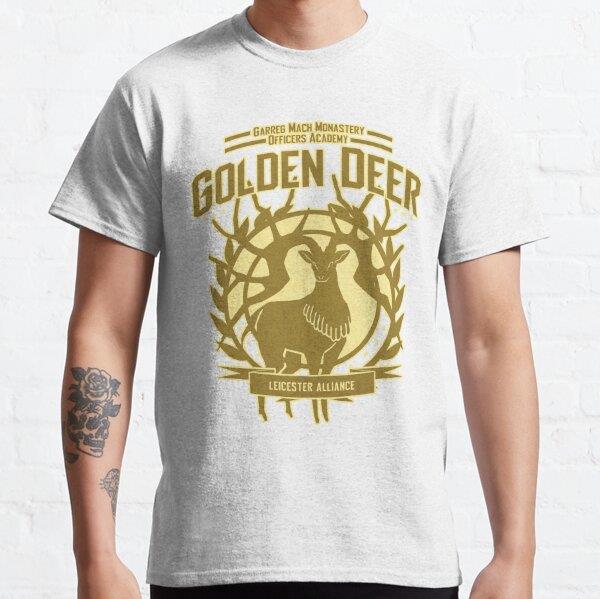 Golden Deer Tasarım Baskılı Unisex Tişört (Bol kalıp t-shirt)