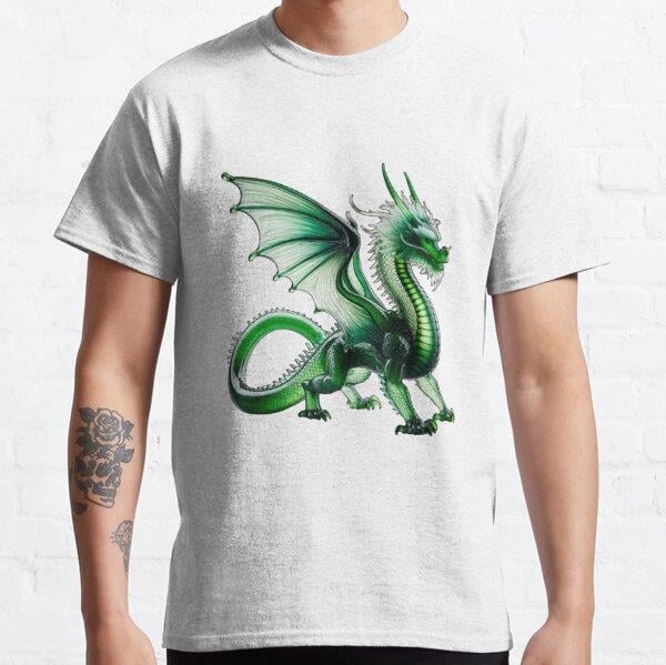 Green Thick-Glass Dragon Tasarım Baskılı Tişört (Bol kesim t-shirt)