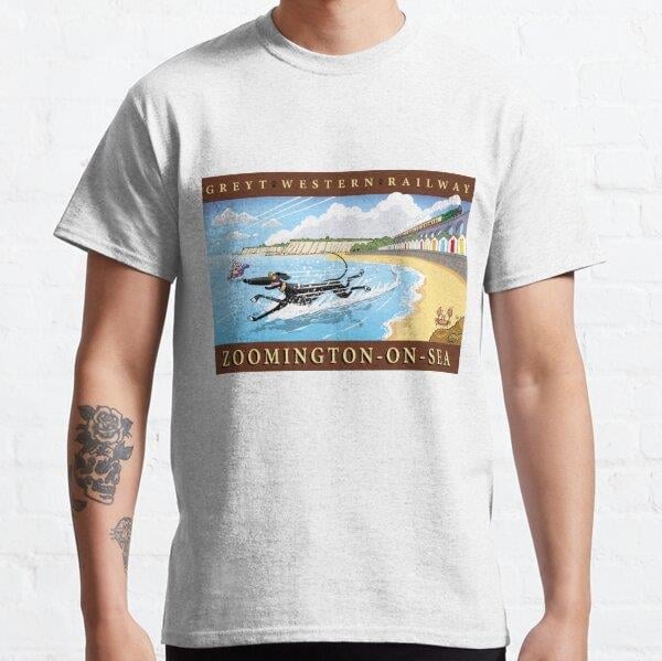Greyt Western: Zoomington-on-sea Tasarım Baskılı Tişört (Rahat Kalıp T-shirt)