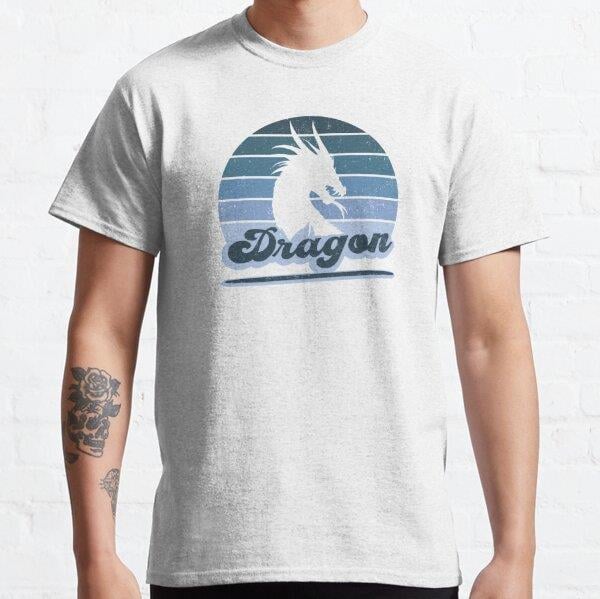Groovy Dragon vintage retro sunset art of zoo Tasarım Baskılı Tişört (Bol kesim t-shirt)