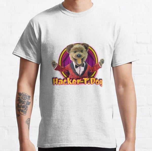 HACKER T. DOG Tasarım Baskılı Tişört (Rahat Kalıp T-shirt)